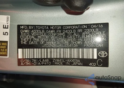 2016 Toyota Prius V Five z USA, uszkodzony, nr VIN JTDZN3EU4GJ054136